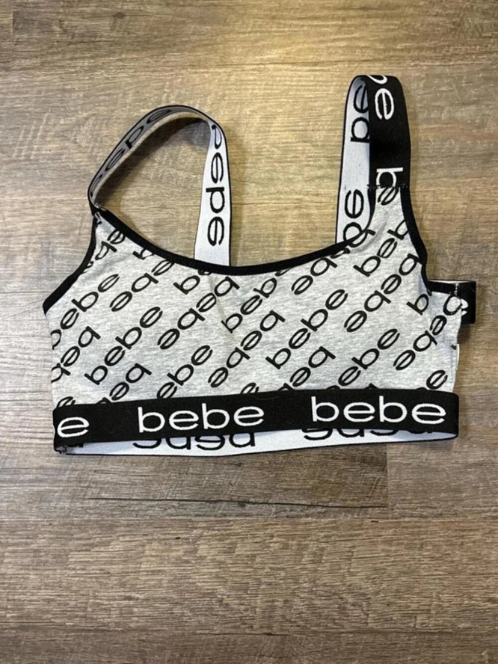 Bebe Women's Grey and Black Bra